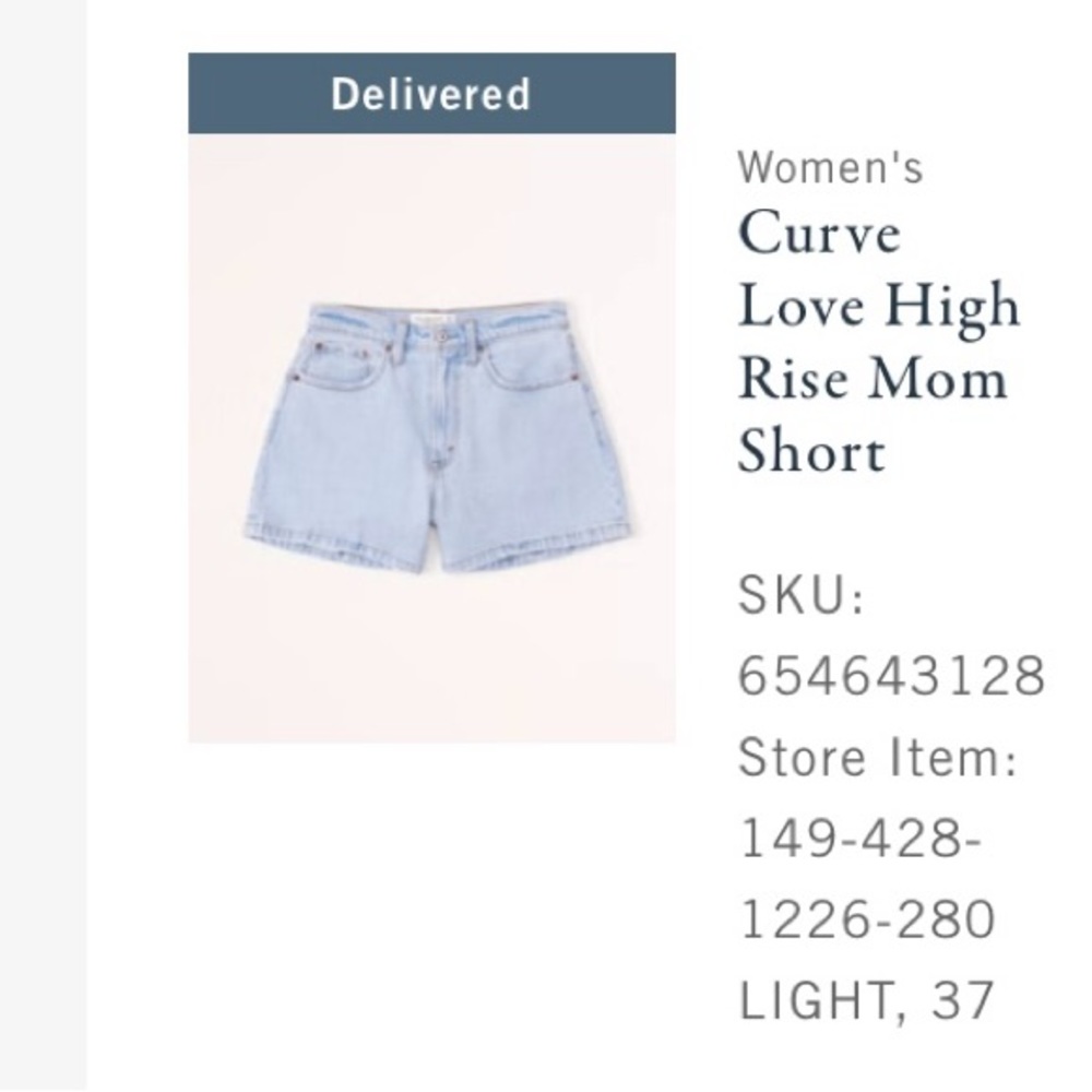 Abercrombie Curve Love High Rise Jean Shorts